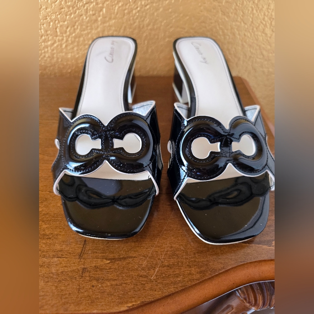 Circus Glossy Black/White Women’s Mules Size 7